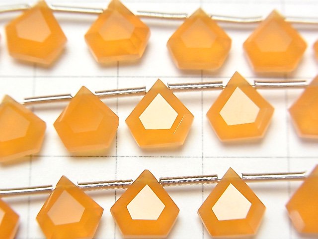 [Video]High Quality Carnelian AAA Pentagon Faceted 8x8mm [Light Color] 1strand (8pcs )