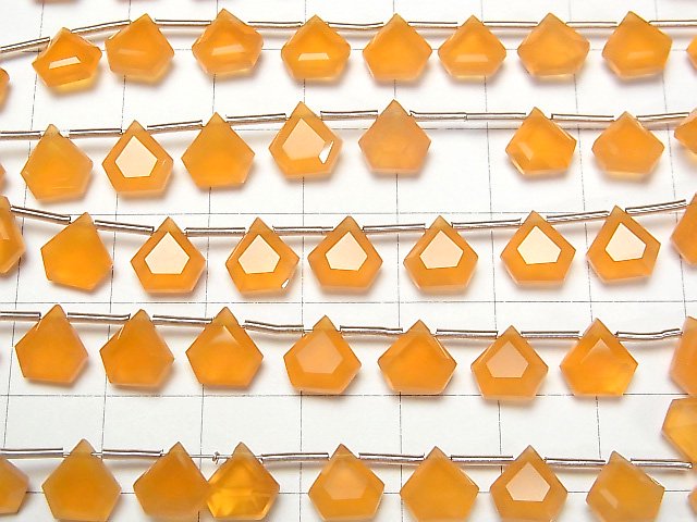 [Video]High Quality Carnelian AAA Pentagon Faceted 8x8mm [Light Color] 1strand (8pcs )
