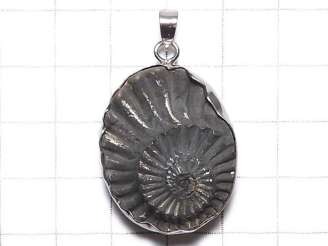 [Video][One of a kind] Ammonite Pyrite Pendant Silver925 NO.131