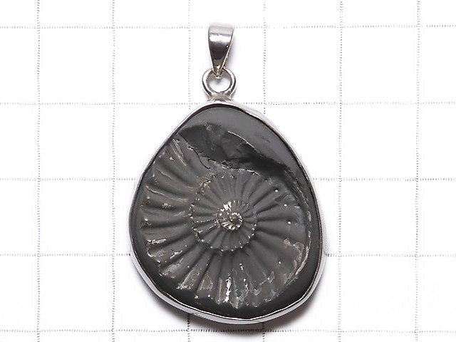 [Video][One of a kind] Ammonite Pyrite Pendant Silver925 NO.135