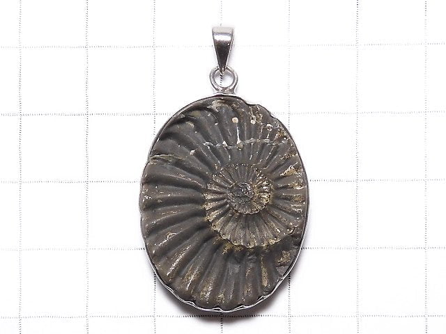 [Video][One of a kind] Ammonite Pyrite Pendant Silver925 NO.139