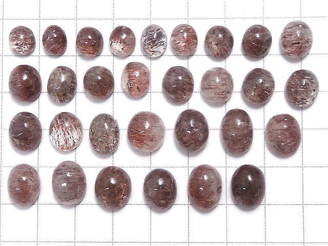 [Video][One of a kind] Goethite in Quartz AAA- Cabochon 30pcs set NO.41