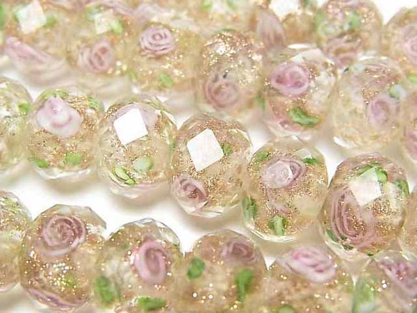Glass Beads, Rose, Roundel Synthetic & Glass Beads