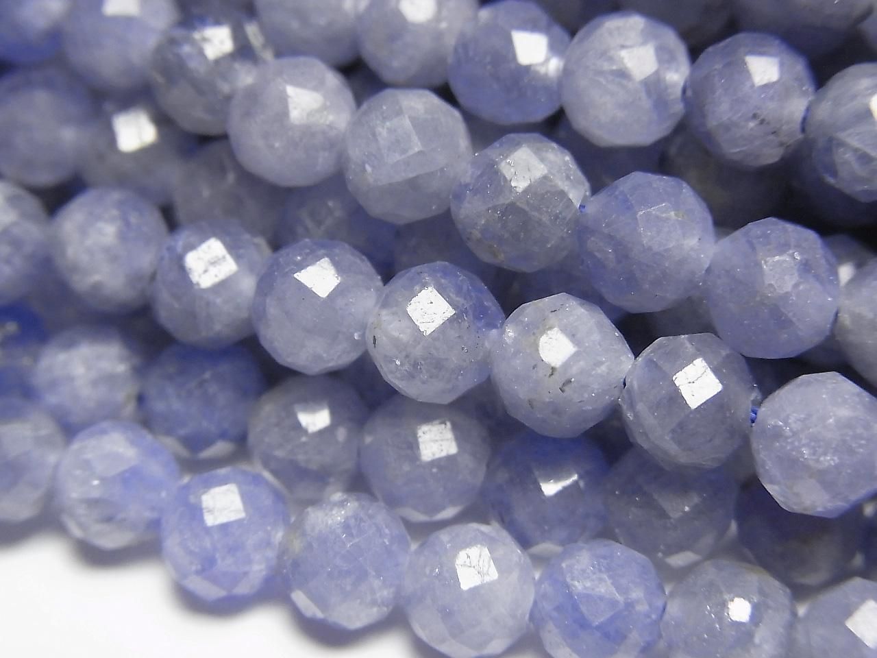 高品質！坦桑石 AA++ 切面圓珠 5.5mm 半串或 1 串珠子 (約 15 英吋/37 公分)