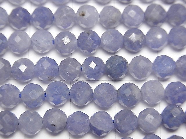 [Video]High Quality! Tanzanite AA++ Faceted Round 5.5mm half or 1strand beads (aprx.15inch/37cm)