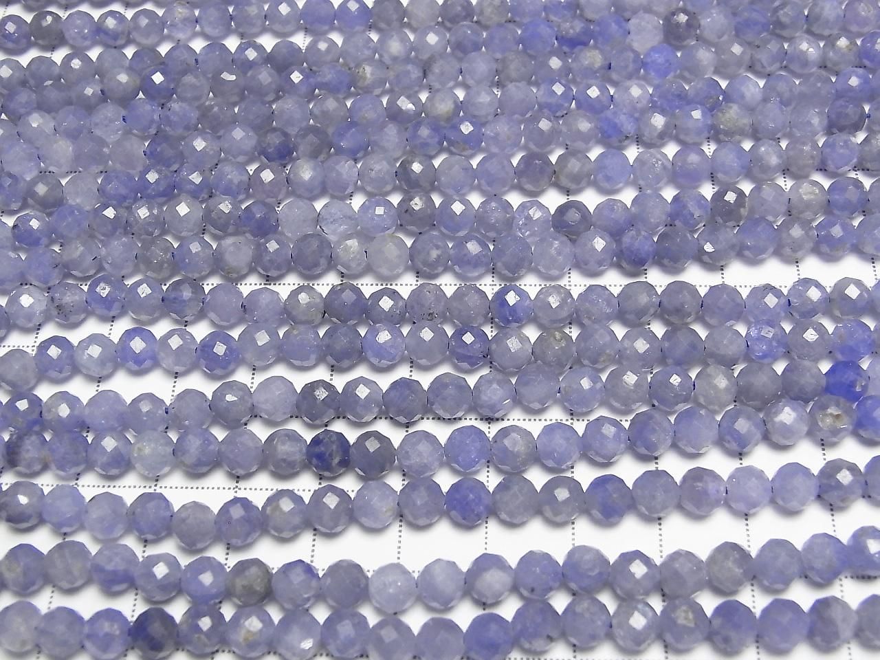 Haute qualité ! Tanzanite AA++ Ronde Facettée 5.5mm, demi ou 1 fil (environ 15 pouces/37cm)
