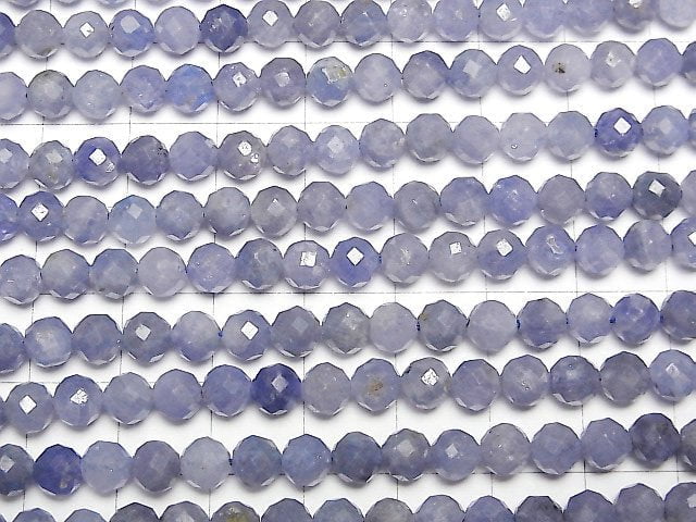 [Video]High Quality! Tanzanite AA++ Faceted Round 5.5mm half or 1strand beads (aprx.15inch/37cm)