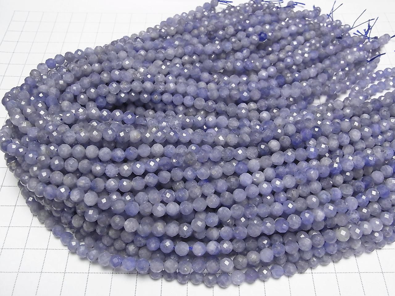 Haute qualité ! Tanzanite AA++ Ronde Facettée 5.5mm, demi ou 1 fil (environ 15 pouces/37cm)