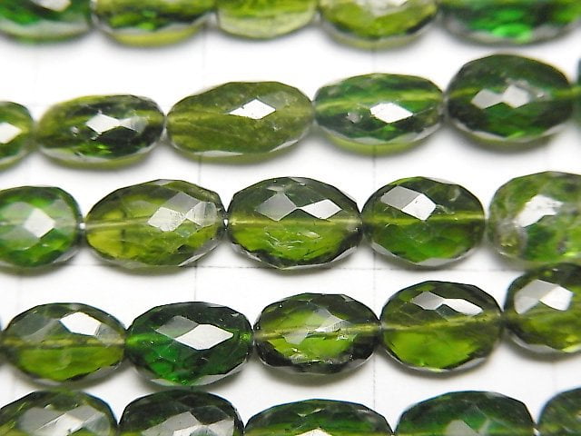 [Video] Chrome Diopside AAA- Faceted Oval 1strand beads (aprx.8inch/20cm)