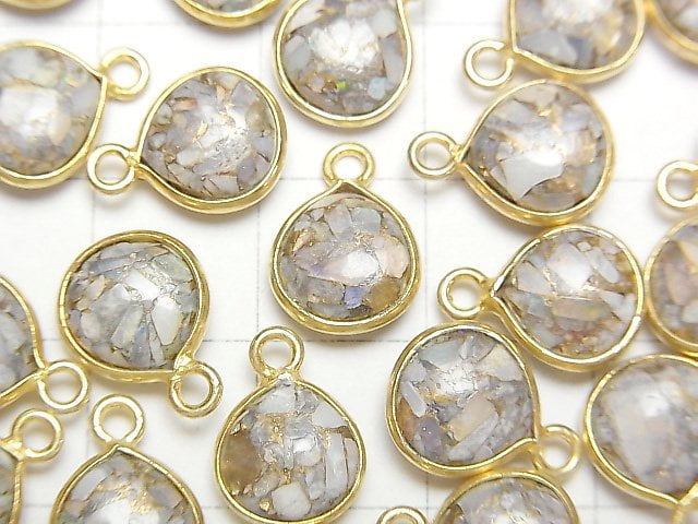 [Video]Copper Opal AAA Bezel Setting Chestnut 9x9mm 18KGP 4pcs