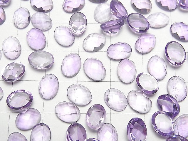 [Video]High Quality Amethyst AAA Oval Faceted Cabochon 8x6mm 5pcs