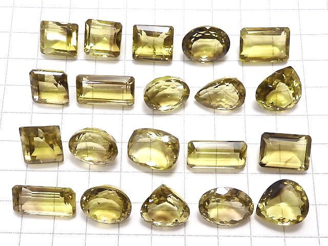 [Video][One of a kind] High Quality Lemon x Smoky Quartz AAA Loose stone Faceted 20pcs set NO.49