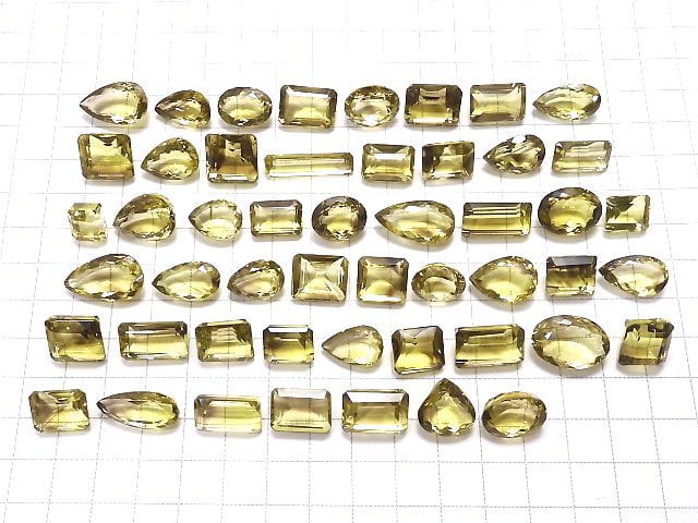 [Video][One of a kind] High Quality Lemon x Smoky Quartz AAA Loose stone Faceted 50pcs set NO.52