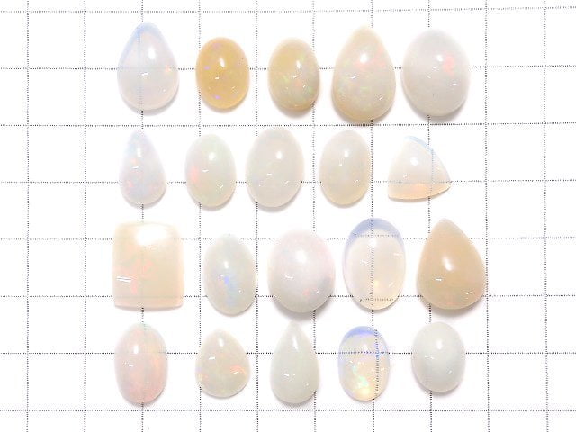 [Video][One of a kind] High Quality Ethiopian Opal AAA- Cabochon 20pcs set NO.267
