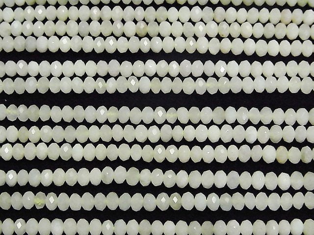 [Video]High Quality! Burmese Jadeite AA Faceted Button Roundel 4x4x2.5mm 1strand beads (aprx.15inch/37cm)