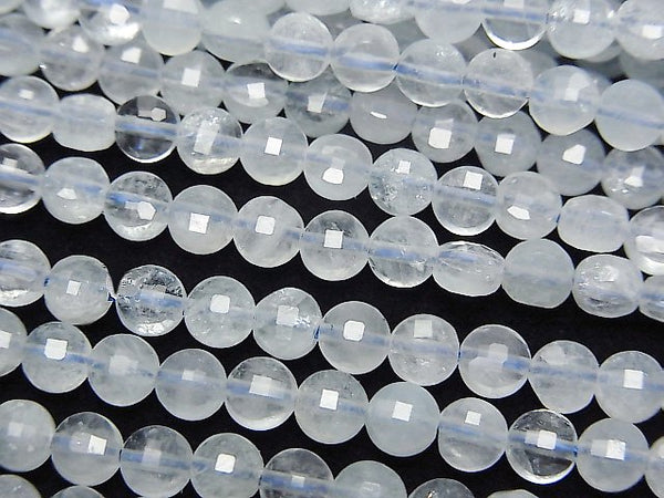 Aquamarine, Coin Gemstone Beads