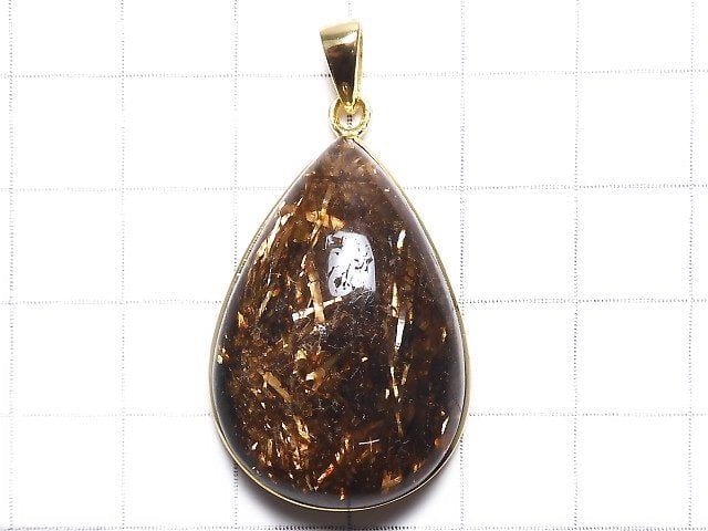 [Video][One of a kind] Copper Rutilated Quartz AAA Pendant 18KGP NO.35