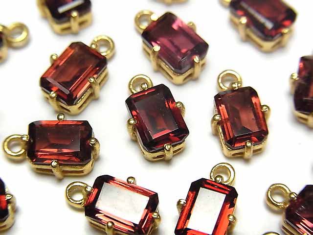 Bezel Setting, Garnet, Rectangle Gemstone Beads