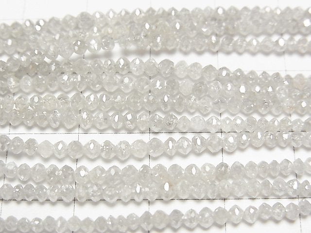 [Video] Off-White Diamond Faceted Button Rondelle 10pcs or 1strand beads (aprx.15inch/38cm)