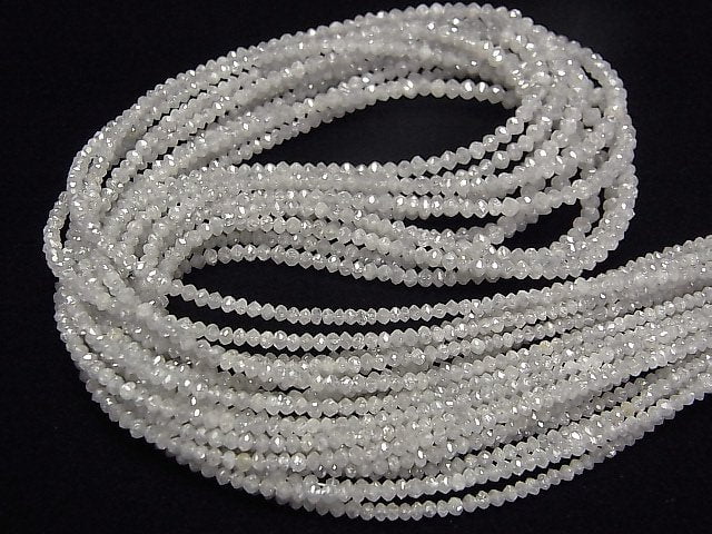 [Video] Off-White Diamond Faceted Button Rondelle 10pcs or 1strand beads (aprx.15inch/38cm)