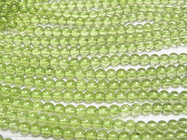 [Video] High Quality Peridot AAA Round 4mm 1/4 or 1strand beads (aprx.15inch/38cm)