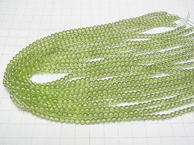 [Video] High Quality Peridot AAA Round 4mm 1/4 or 1strand beads (aprx.15inch/38cm)