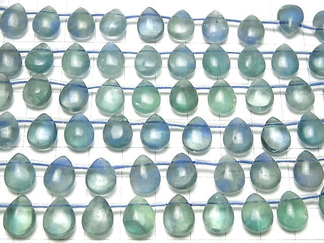 Blue Green Fluorite AA++ Pear shape (Smooth) 12x9x6mm 1strand beads (aprx.7inch/18cm)