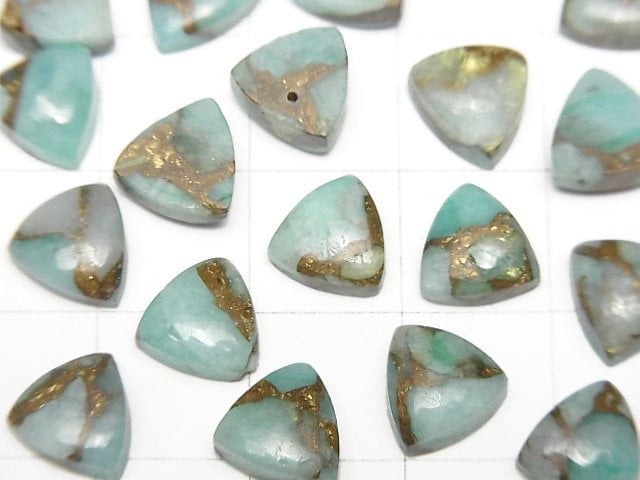 [Video]Copper Amazonite AAA Triangle Cabochon 8x8mm 5pcs