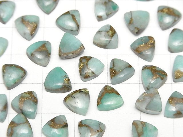 [Video]Copper Amazonite AAA Triangle Cabochon 8x8mm 5pcs