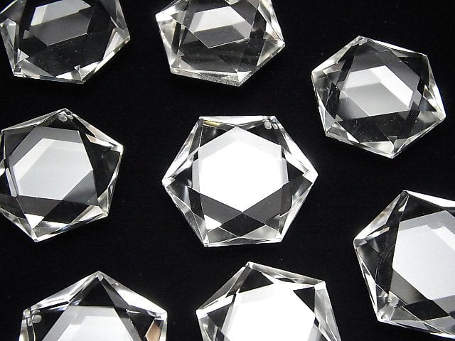 [Video]High Quality! Crystal Quartz AAA Hexagram 28-32mm 1pc