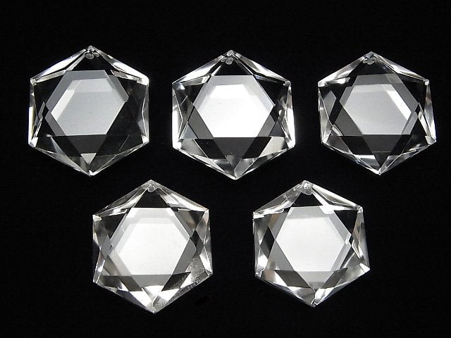 [Video]High Quality! Crystal Quartz AAA Hexagram 28-32mm 1pc