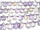 [Video] Amethyst x Citrine AA++ rough Pear shape half or 1strand beads (aprx.16inch/40cm)