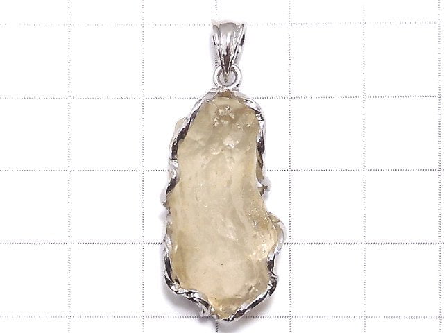 [Video][One of a kind] Libyan Desert Glass Rough Rock Nugget Pendant Silver925 NO.462