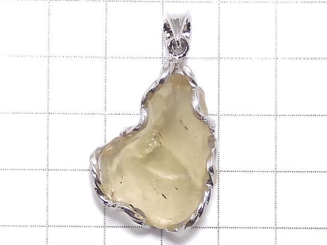 [Video][One of a kind] Libyan Desert Glass Rough Rock Nugget Pendant Silver925 NO.466