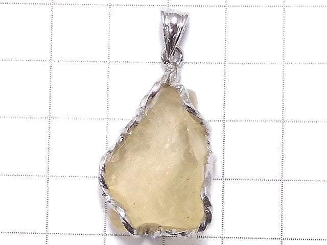 [Video][One of a kind] Libyan Desert Glass Rough Rock Nugget Pendant Silver925 NO.468