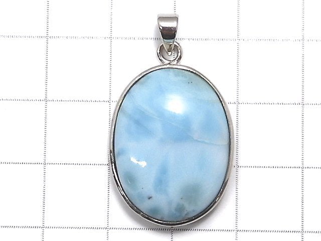 [Video][One of a kind] Larimar Pectolite AA++ Pendant Silver925 NO.37