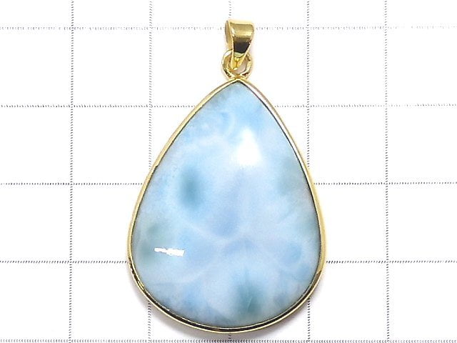 [Video][One of a kind] Larimar Pectolite AA++ Pendant 18KGP NO.57