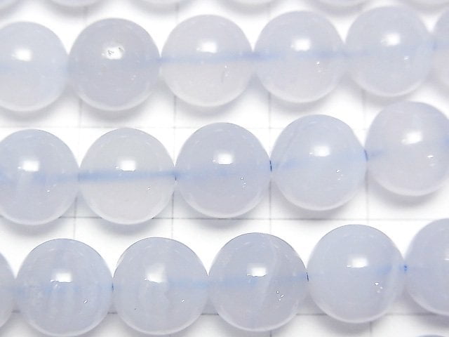 [Video] Natural color Blue Chalcedony AA++ Round 10mm half or 1strand beads (aprx.15inch/38cm)