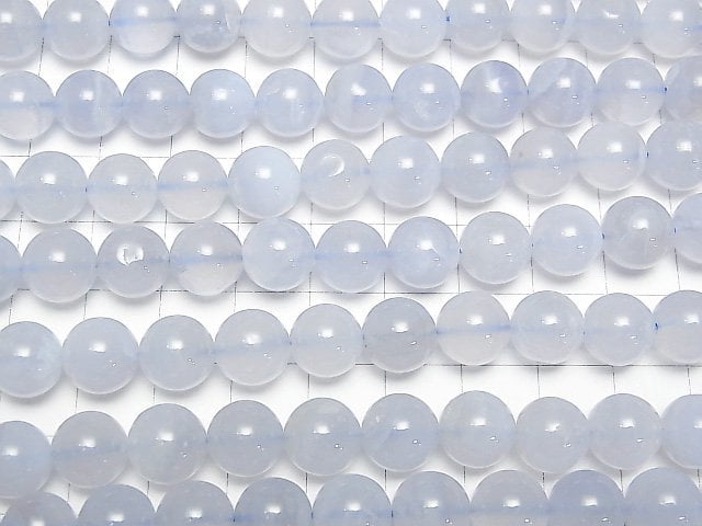 [Video] Natural color Blue Chalcedony AA++ Round 10mm half or 1strand beads (aprx.15inch/38cm)