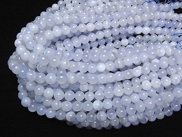 [Video] Natural color Blue Chalcedony AA++ Round 10mm half or 1strand beads (aprx.15inch/38cm)