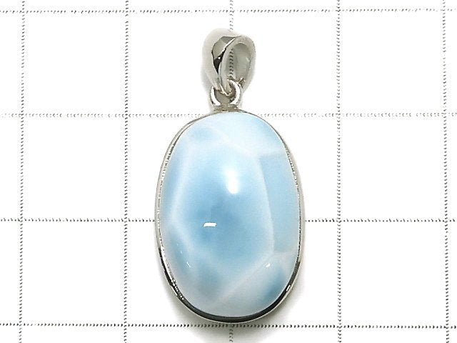 [Video][One of a kind] High Quality Larimar Pectolite AAA Pendant Silver925 NO.211