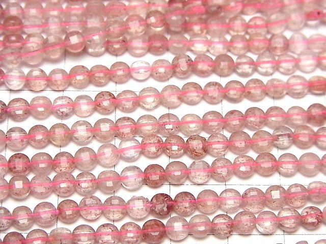 High Quality! Pink Epidote AAA- Faceted Coin 4x4x2mm 1strand beads (aprx.15inch/37cm)