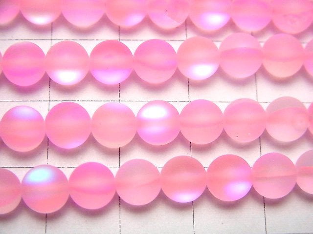 Frost Pink Luna Flash Round 6mm 1strand beads (aprx.15inch/37cm)