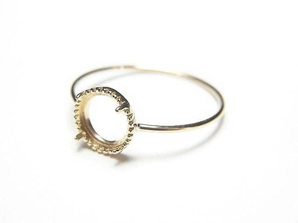 [Video][Japan][K10 Yellow Gold]Ring Frame (Prong Setting)Round Cabochon 6mm Milled 1pc