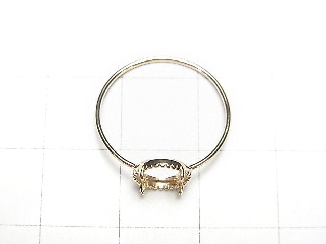 [Video] [Japan] [K10 Yellow Gold] Ring Frame (Prong Setting) Round Cabochon for 6mm Milgrain 1pc