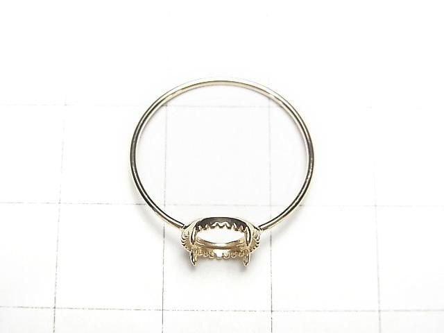 [Video][Japan][K10 Yellow Gold]Ring Frame (Prong Setting)Round Cabochon 6mm Milled 1pc