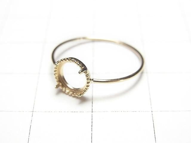[Video][Japan][K10 Yellow Gold]Ring Frame (Prong Setting)Round Cabochon 6mm Milled 1pc