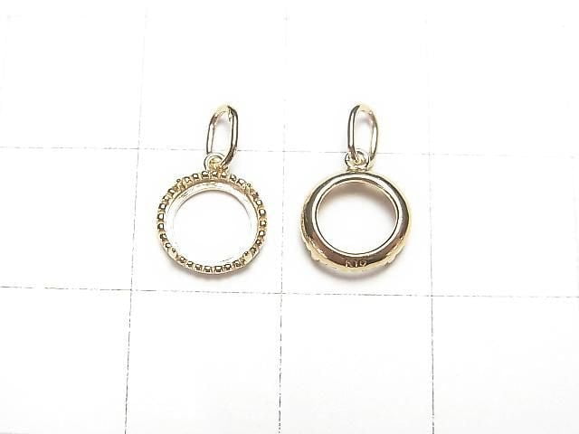 [Video][Japan][K10 Yellow Gold]Pendant Frame (Prong Setting) Round Cabochon 6mm Milled 1pc