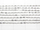 Platinum [PT850] Flat Cable Chain Necklace 1pc beads (aprx.16inch/40cm)