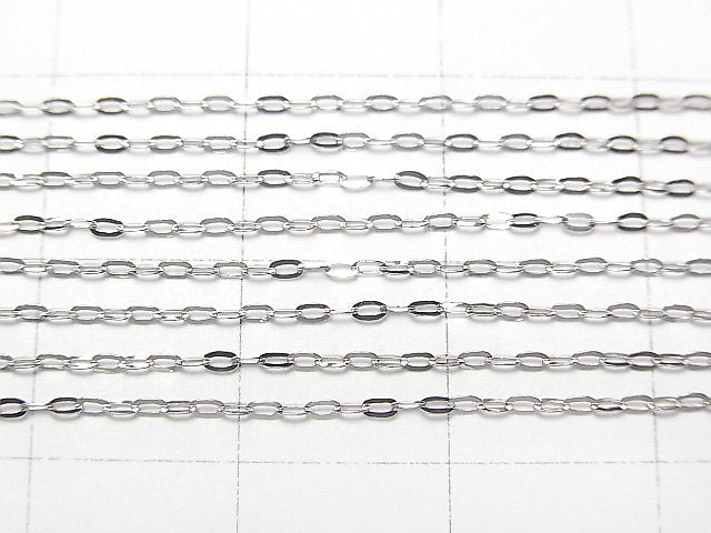 Platinum [PT850] Flat Cable Chain Necklace 1pc (aprx.16inch/40cm)